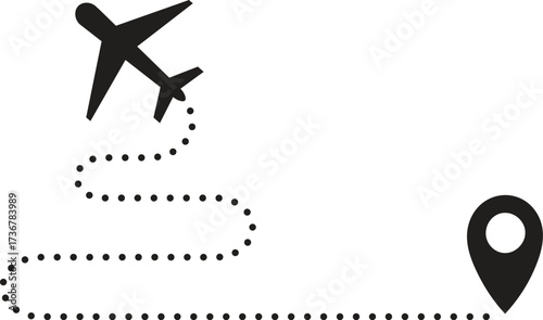 Air Traffic Icon Set – Aviation Control, Flight Path, and Airport Navigation Symbols for Travel Design