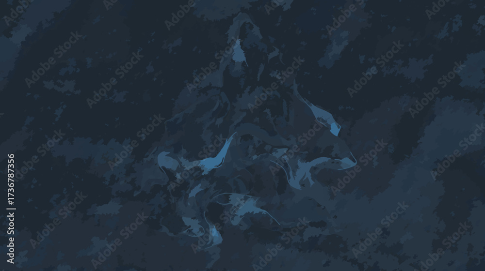 Fototapeta premium Abstract dark blue fluid background with swirling white textures and organic shapes, deep mysterious liquid movement pattern.