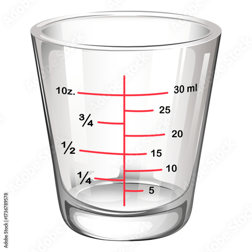 Glass Measuring Shot with Scale