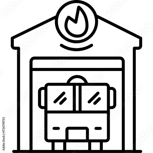 Fire station Outline Icon