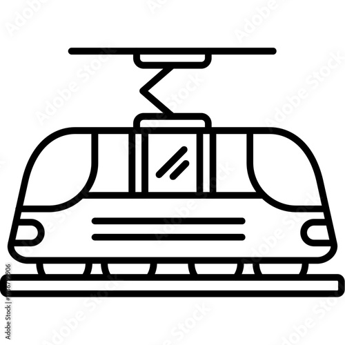Tram Outline Icon