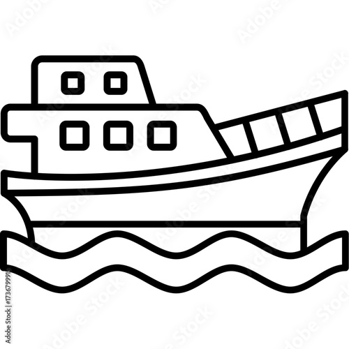Ferry Outline Icon