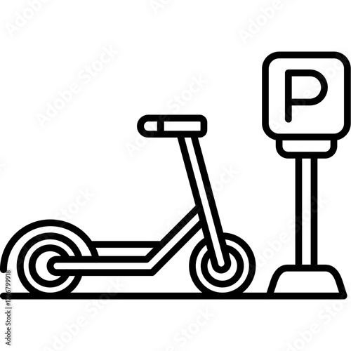 Scooter stand Outline Icon