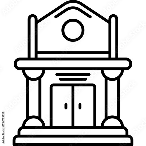Bank Outline Icon