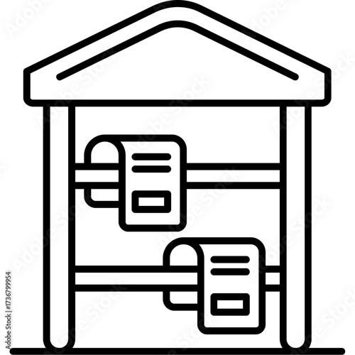 Newspaper stand Outline Icon