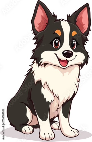 Cute cartoon a illustrator vector Border Collie
