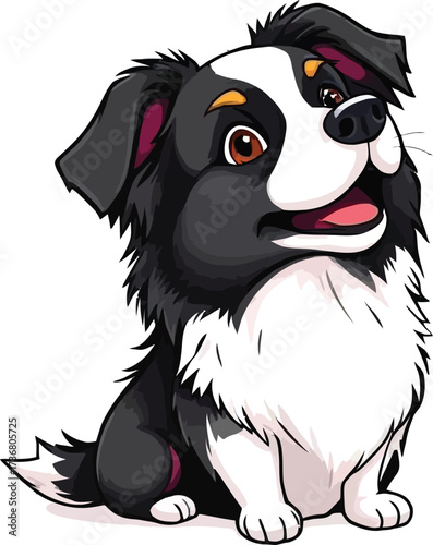 Cute cartoon a illustrator vector Border Collie