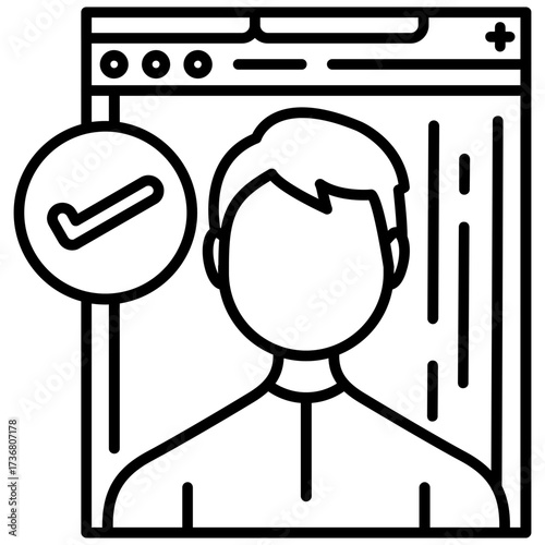 Approve User Outline Icon