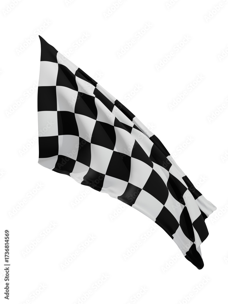 Fototapeta premium chequered racing flag on transparent background