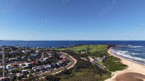 Northern Beaches, Dee Why Lagoon, NSW, Sydney Suburbs, Australia. Ocean view from above.