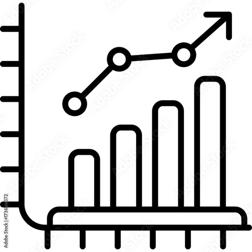 Vector illustration of a set of icons with a wrench and lock for a business concept of success, growth, and construction with a chart design
