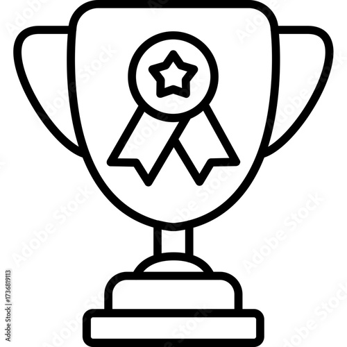 A shiny gold trophy cup is the ultimate icon of success, marking a champion's achievement and victory in competition