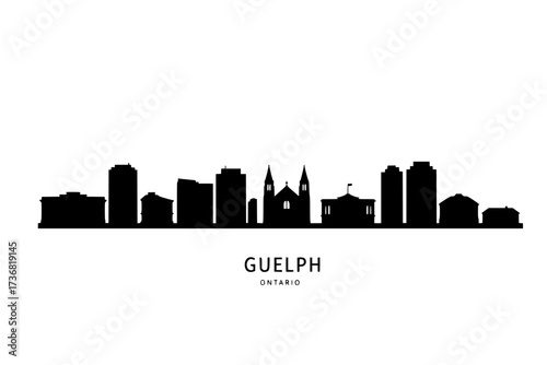 Guelph Ontario Minimalist Skyline Silhouette
