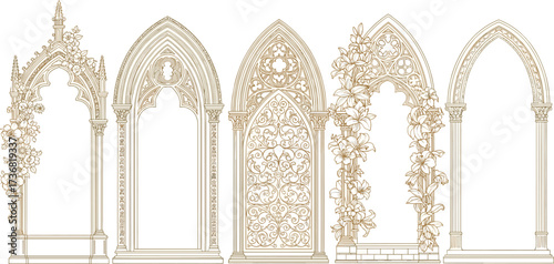 Ornate Architectural Arches Decorative Gothic Designs