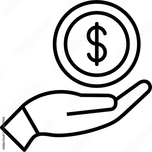 Dollar sign money icon vector illustration