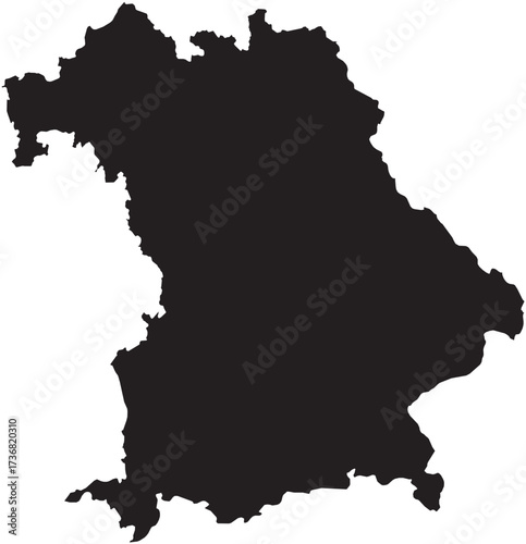 Bavaria, German Map, Federal State Silhouette