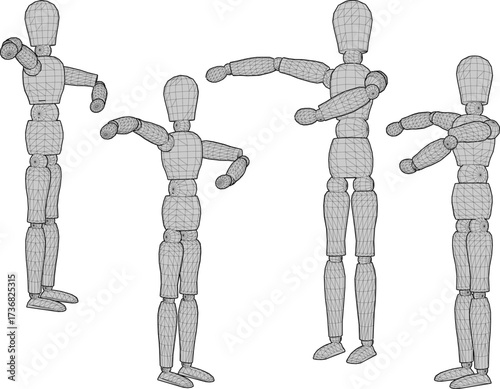 sketch vector illustration design decoration accessories doll wooden mannequin classic vintage ethnic traditional 