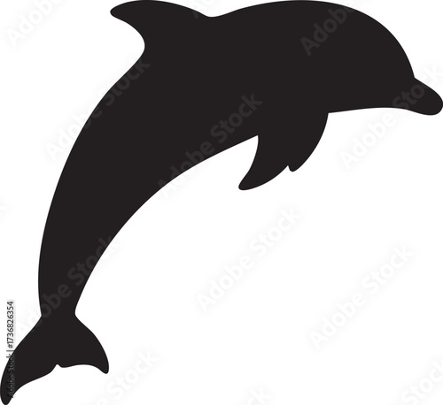 Dolphin jumping silhouette vector
