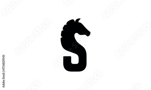 a graphic image with a horse S theme, on a white background. vector graphic base.