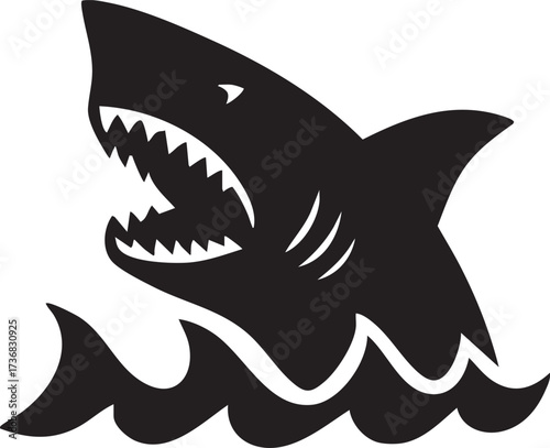 Shark attack silhouette vector