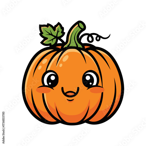 Wallpaper Mural Cute and cheerful jackolantern with big eyes and happy smile, , ideal for kids halloween designs Torontodigital.ca