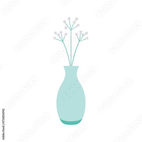 flat color vector of a transparent vase