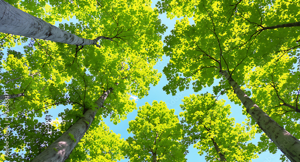 Fototapeta premium Looking Up Through a Forest Canopy