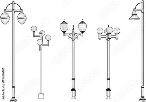 sketch vector illustration silhouette design city park lamp antique classic vintage ethnic europe  