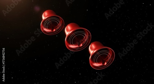 Wallpaper Mural Crimson resonance abstract representation floating rhythmically in the vast starfield expanse Torontodigital.ca