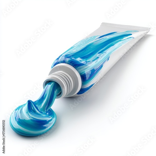 A tube of blue paint that is spilling out, perfect for adding a creative touch to any project