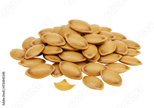 Pile of pumpkin seeds PNG on transparent background isolated healthy snack ingredient autumn harvest
