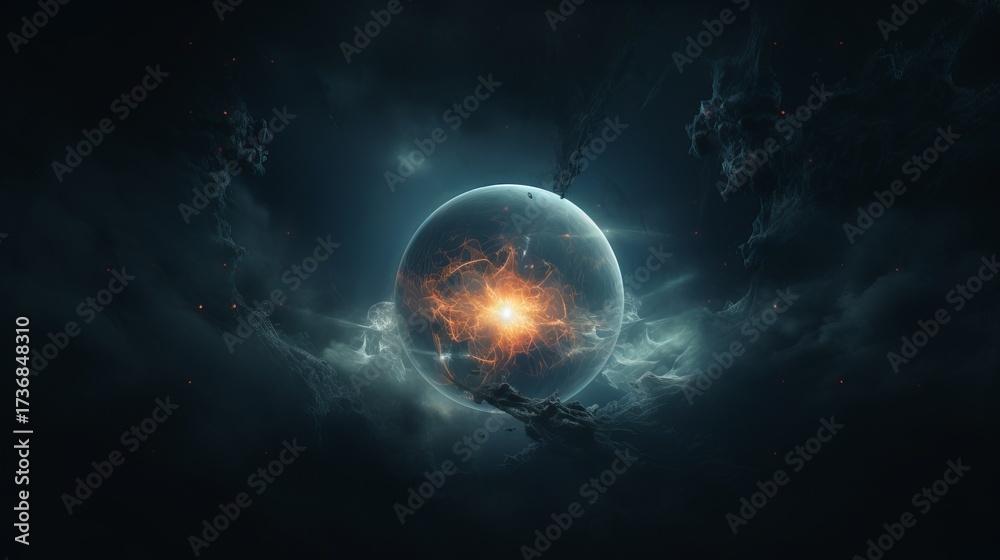 Obraz premium Mysterious Floating Glowing Orb