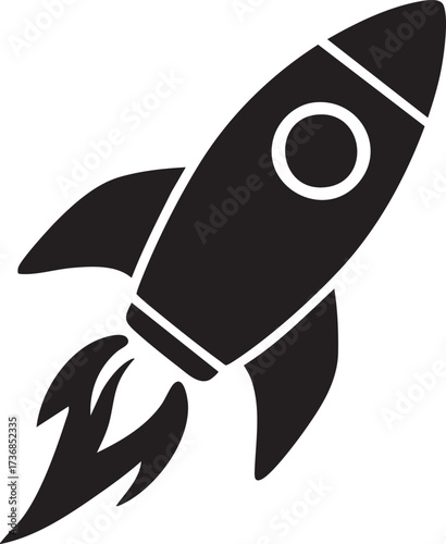 Rocket startup silhouette vector