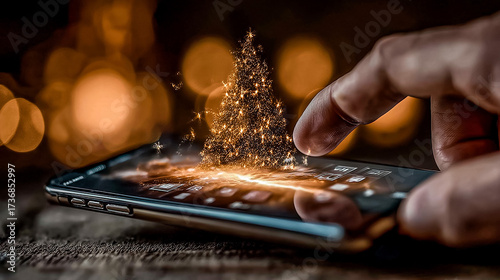 Digital Advent Calendar Interface Glowing on Dark Screen
