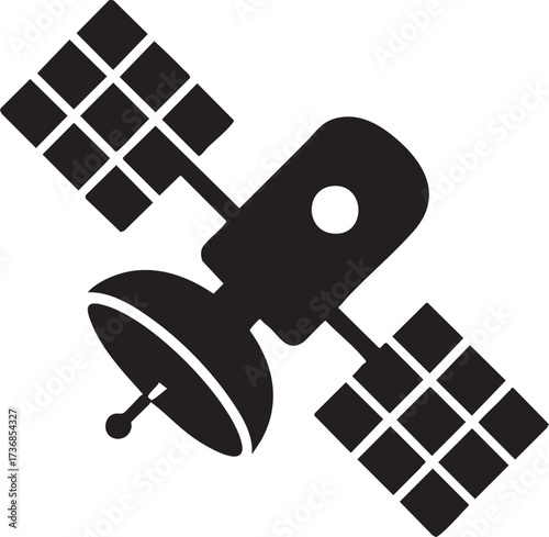 Satellite space silhouette vector