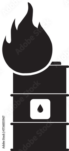 Hazard symbol for flammable liquid and crude oil