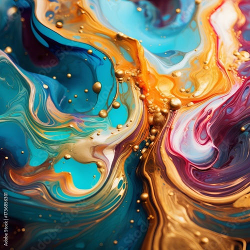 Cosmic Swirls in Fluid Metallic Paint