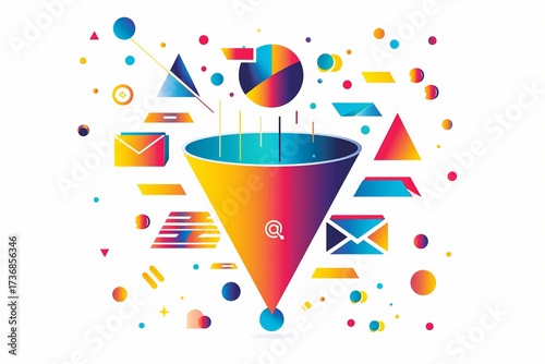 Clean Vector Marketing Funnel