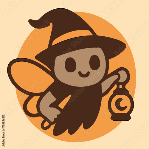 Kawaii Witch Fairy with Candy Bucket — Cute Halloween Character