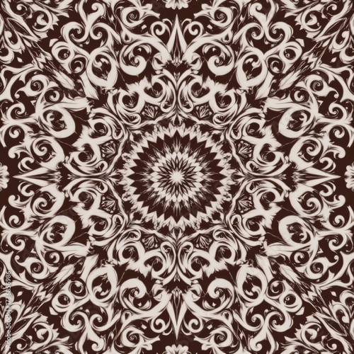 Enchanted Arc Spiral Mandala Seamless Repeat