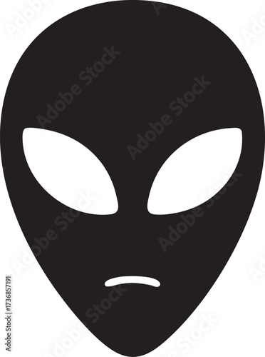 Alien UFO silhouette vector