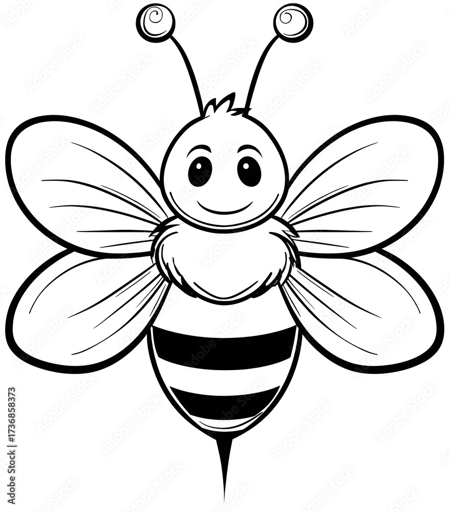 Obraz premium Cute bee coloring page