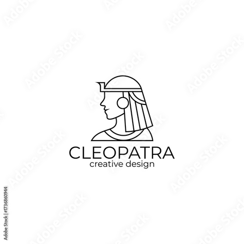 logo of the beautiful woman from Egypt, Queen Cleopatra