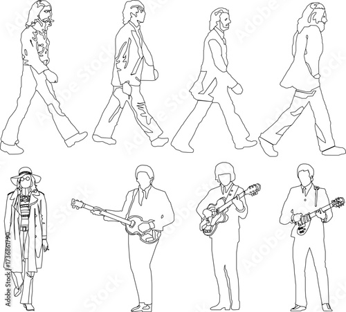 vector sketch illustration silhouette design image of artist singer with various activities during concert  