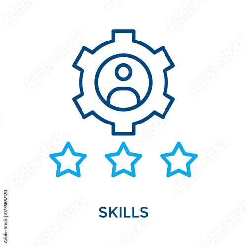 Skills Icon Outline Color Style. Vector Illustration For Graphic Design