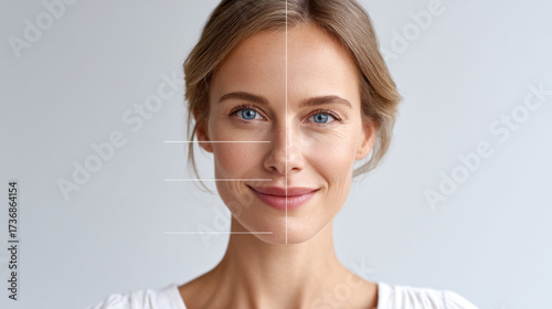 Advanced ai skin diagnosis in cosmetology: split screen analysis for enhanced dermatological insights