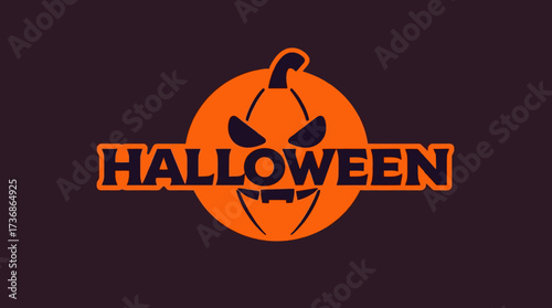 A stylized Halloween logo featuring a carved pumpkin face and the word "Halloween" in bold text.