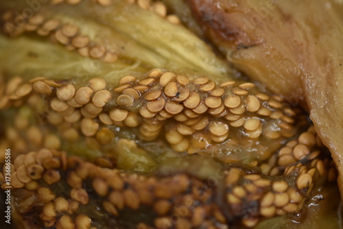 Eggplant seeds, edible, Eggplants (Solanum melongena) are part of the Solanaceae family, along with tomatoes, potatoes and peppers.