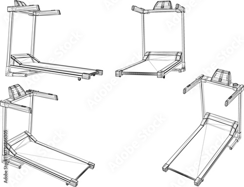 vector sketch illustration silhouette design of fitness machine sport fitness in gym center  