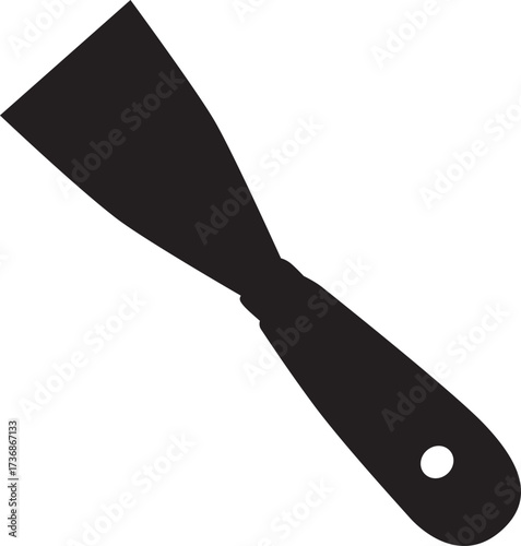 Silhouette Construction Spatula Putty knife Spackling Tool Vector Design